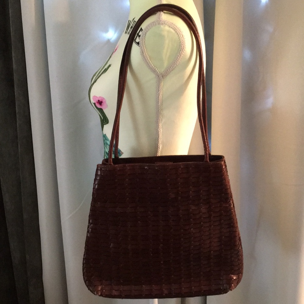 Burgundy Basket Weave Purse by Fossil